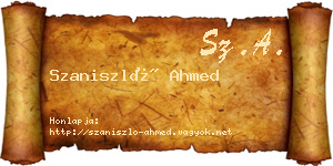 Szaniszló Ahmed névjegykártya